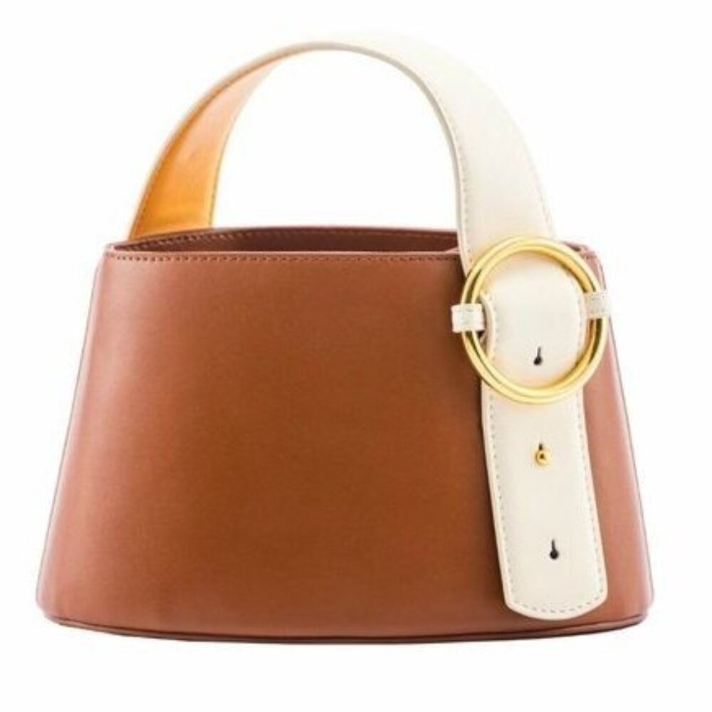 PARISA WANG TAN/BROWN/IVORY TOP HANDLE MINI BAG New Without Tags